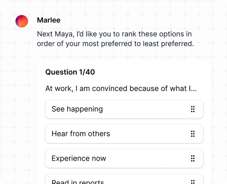 Questionnaire on a phone